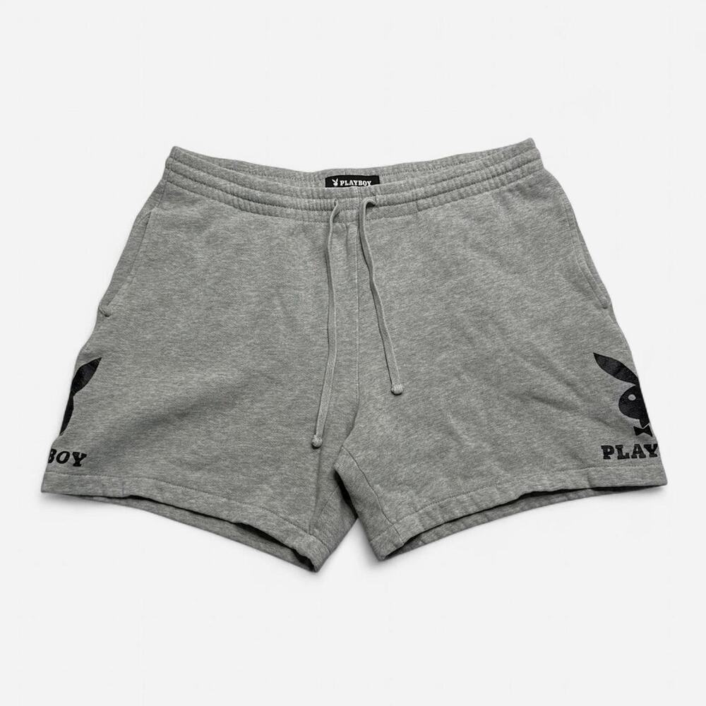 Playboy x PacSun Gray Fleece Lounge Shorts Bunny Logo Men’s Medium